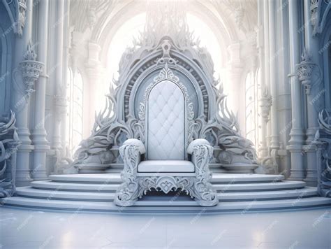 Premium Photo | Decorated empty throne hall white throne