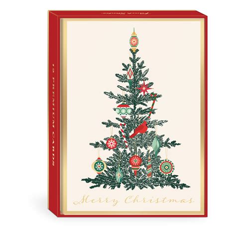 Vintage Christmas Tree Boxed Holiday Cards - Punch Studio