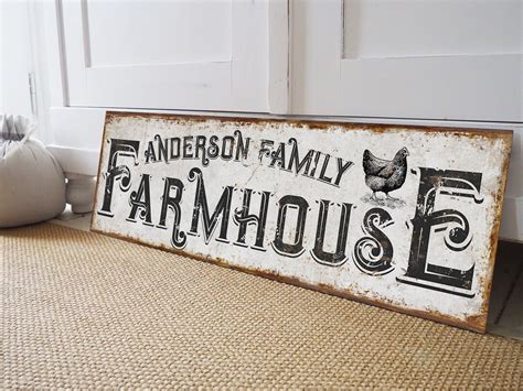 Personalized Farmhouse Sign Custom Farm Decor Rustic Barn Signs Chicken ...