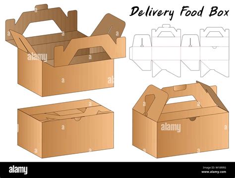 Box packaging die cut template design. 3d mock-up Stock Vector Image ...