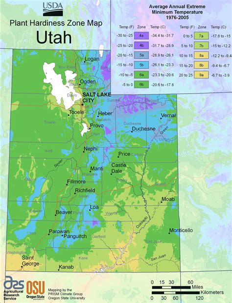 Utah Plant Hardiness Zone Map - MapSof.net