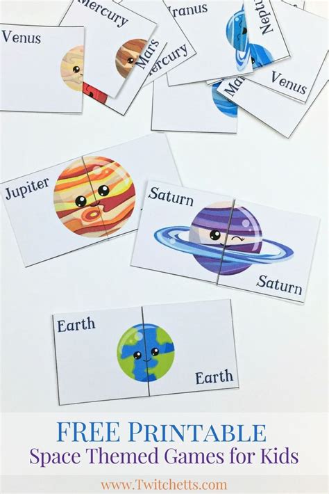 Grab this free printable and play two space themed games. This ...