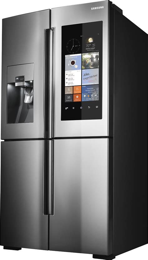 Samsung Family Hub 22.08 Cu. Ft. Counter-Depth 4-Door Flex Smart French Door Refrigerator ...