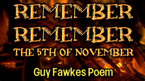 "Remember Remember The 5th of November" (Guy Fawkes Poem) - Narrated by WarmVoice - YouTube