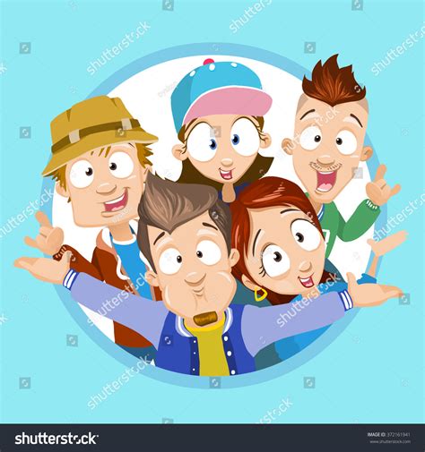 Vector Cartoon Illustration Best Friends Characters Stock Vector (Royalty Free) 372161941 ...