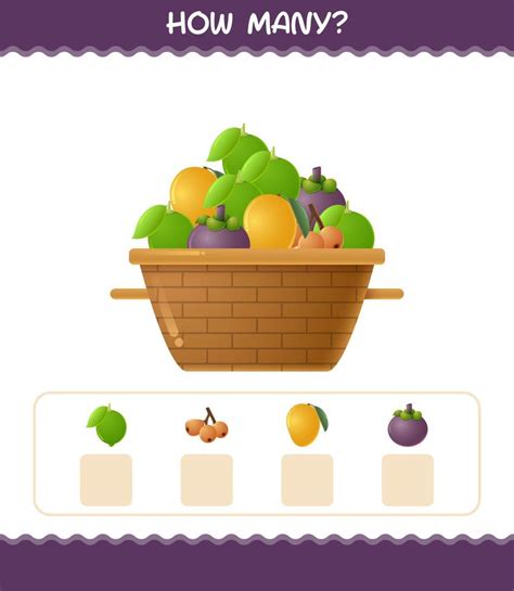 How many cartoon fruits. Counting game. Educational game for pre shool ...