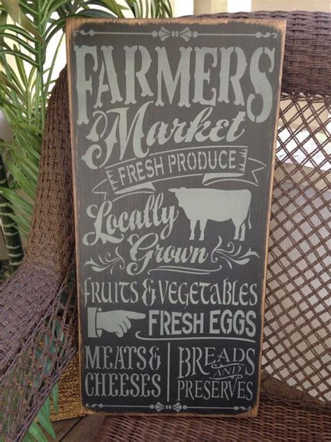 Farmers Market sign hand painted wooden by ThePeddlersShed on Etsy | Farmers market signage ...