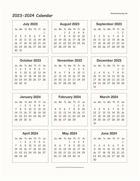 School Calendar 2023-2024 - 2024 Calendar Printable