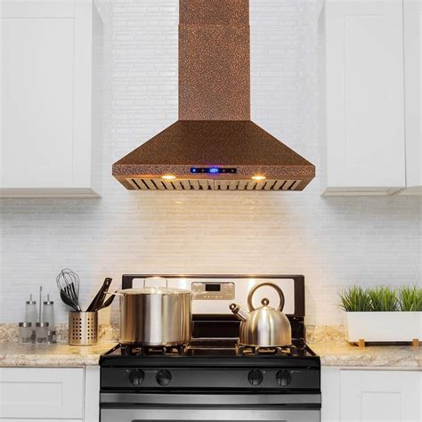 AKDY Wall Mount Range Hood -30" Embossed Copper Hood Fan for Kitchen ...