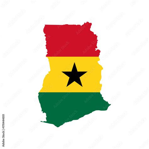 Ghana flag and map Stock Vector | Adobe Stock