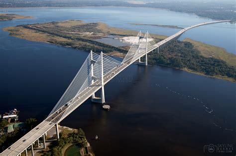 Aerial of the Dames Point Bridge, Jacksonville, Florida