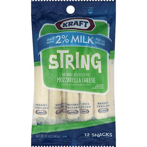 Kraft String Cheese, Mozzarella, Reduced Fat | Deli | Superlo Foods