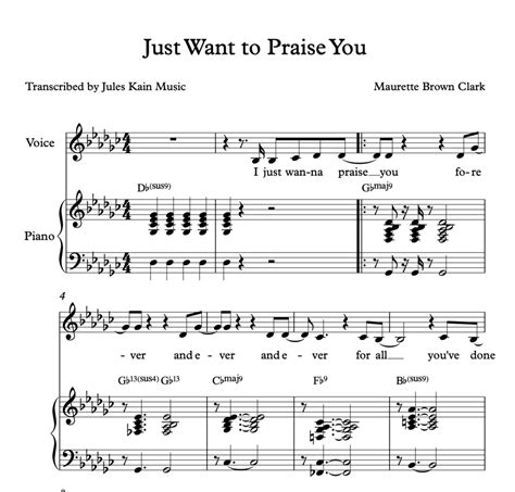 I Just Want To Praise You - Sheet Music + MIDI File - Maurette Brown Clark