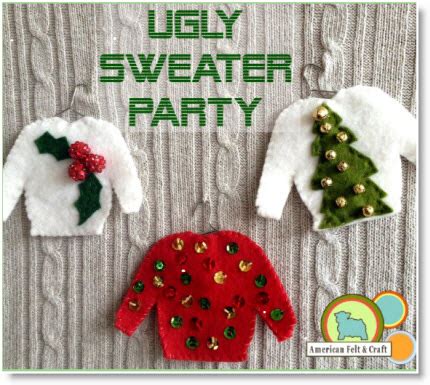 Ugly Sweater Felt Christmas Ornaments – Felting