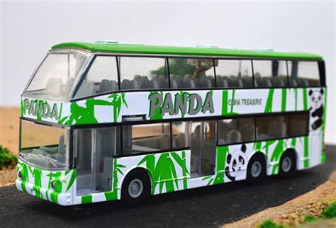 Kids White-Green Lovely Panda Die-Cast Double Decker Bus Toy [BU01S023 ...