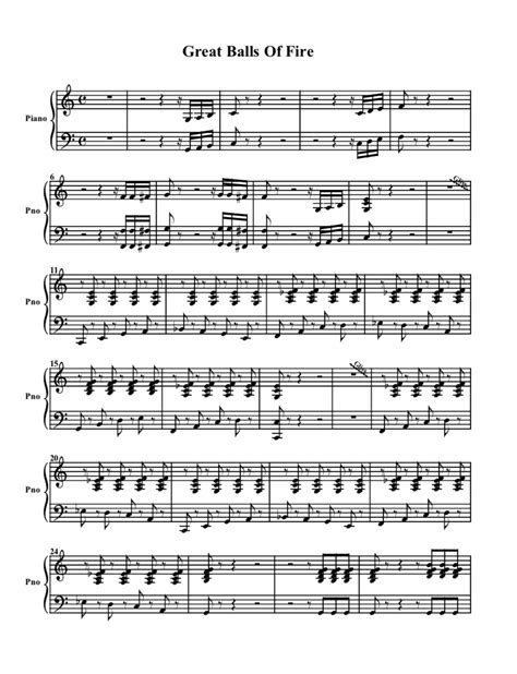 Great Balls Of Fire Sheet Music PDF — Great Balls Of Fire Sheet Music