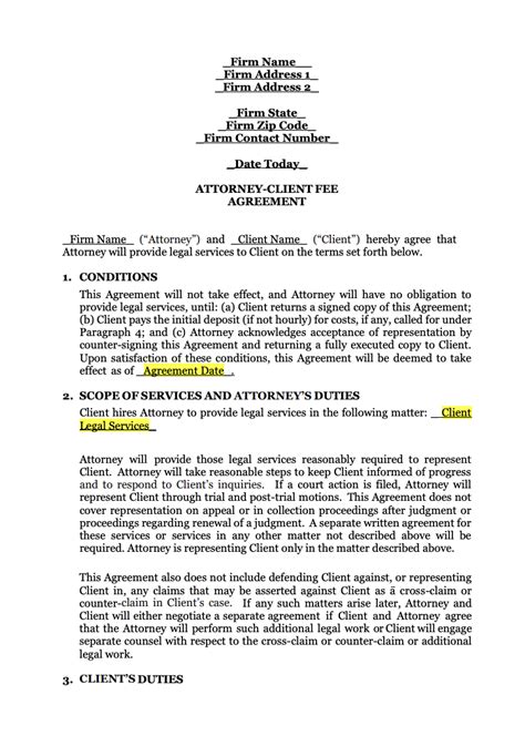 Attorney Fee Agreement: Templates & Samples