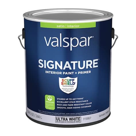 Valspar Signature Satin Ultra White Tintable Interior Paint + Primer (1-Gallon) in the Interior ...