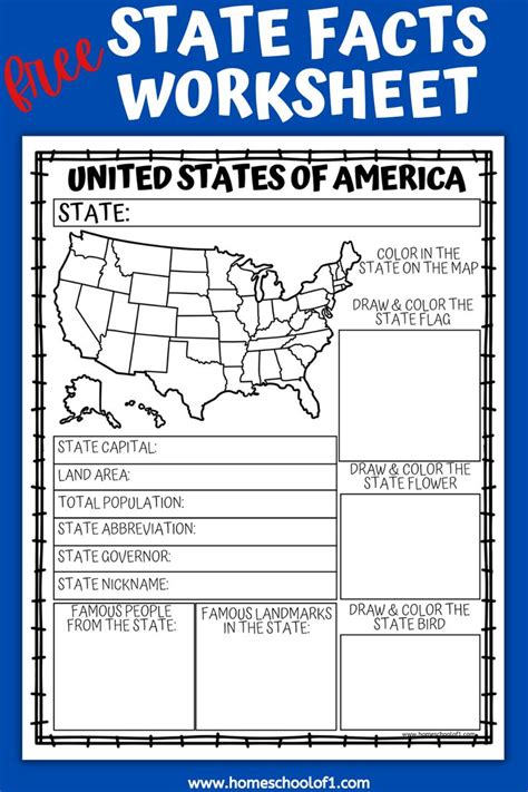 the united states worksheet for kids