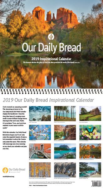 2019 Our Daily Bread Wall Calendar