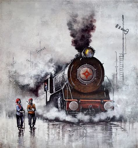 Nostalgic paintings of steam trains