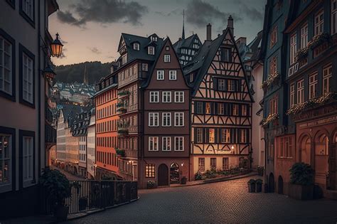 Premium Photo | A street in the old town of heidelberg