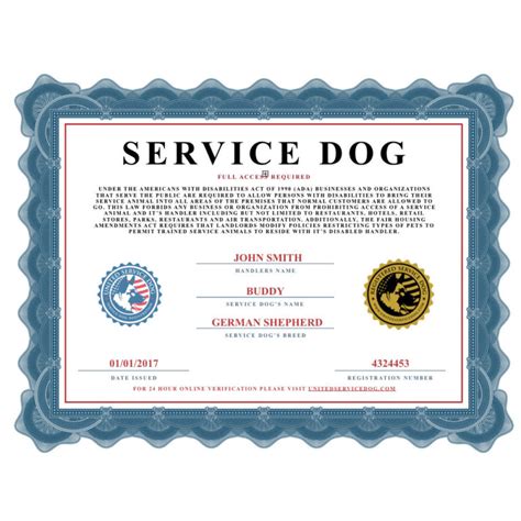 Service Dog Certificate - Service Animal Certification Online