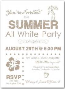 Summer White Party Invitations