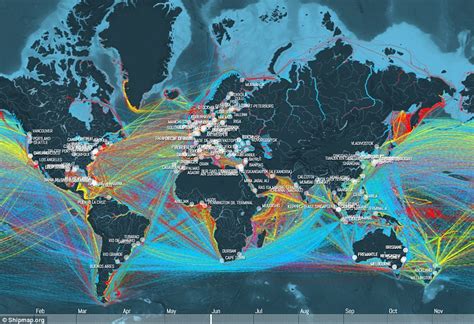 Watch cargo ships sail Earth’s oceans: Hypnotic interactive map follows the route of giant ...