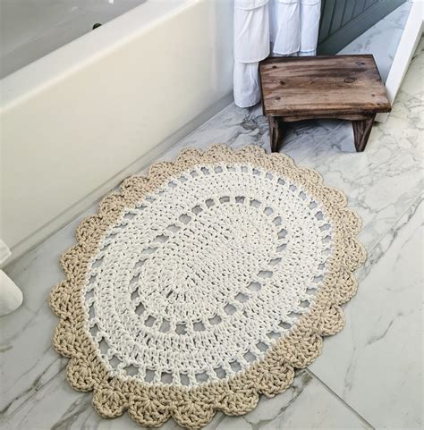 Oval Crochet Rug, Free Pattern for a Vintage Style Bath Mat - Joyfully ...