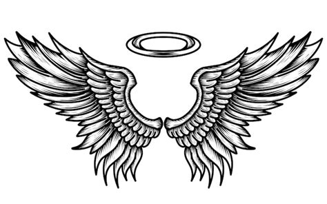 Premium Vector | Vector angel wings tattoo design