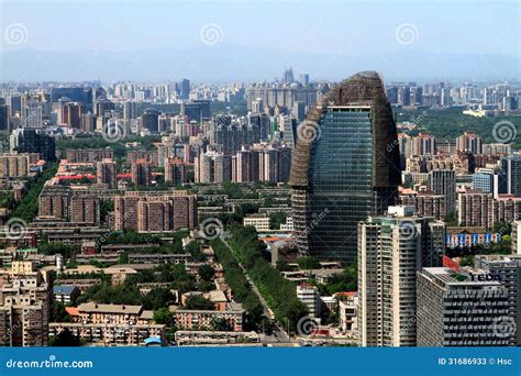 Skyscrapers of Beijing editorial stock photo. Image of commercial - 31686933