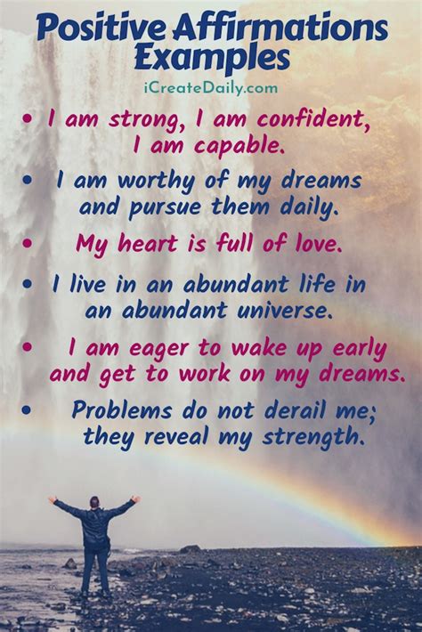 List of Positive Affirmations to Help You Succeed - iCreateDaily