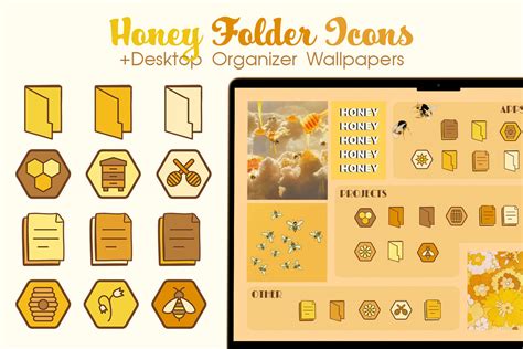 Honey Yellow Folder Icons - Free Windows & Mac Folder Icons 🍯