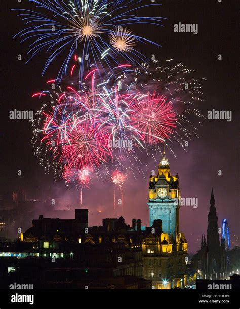 Fireworks exploding over Edinburgh Castle, Edinburgh, Scotland, United Kingdom Stock Photo - Alamy