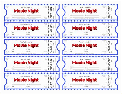 Free Movie Ticket Template Of Make Your Own Movie Night Tickets ...