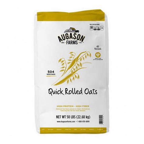 Augason Farms 1-61900 Quick Rolled Oats, 504 Servings, 18 Month Shelf ...