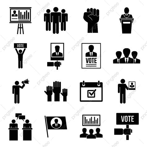 Politic Vector Hd PNG Images, Political Meeting Icon Set, Anti ...