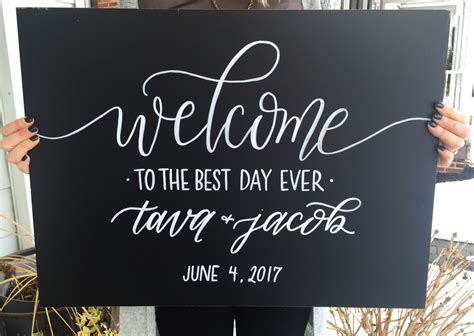 Chalkboard welcome wedding sign www.signedbym.co | Wedding chalkboard ...