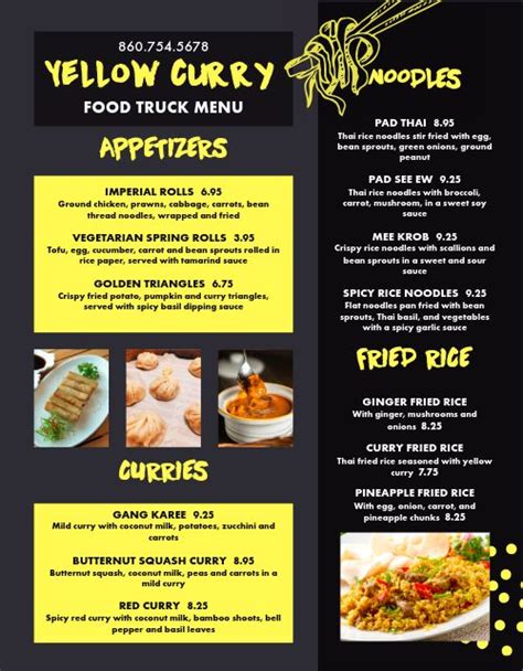 Thai Food Truck Menu Design Template by MustHaveMenus