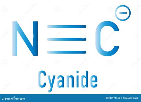 Cyanide Anion, Chemical Structure. Skeletal Chemical Formula. Stock ...