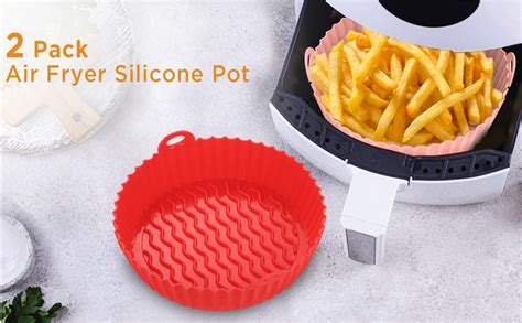 Amazon.com: OUTXE 2-Pack Silicone Air Fryer Liner 7.5inch Reusable Air Fryer Silicone Basket ...