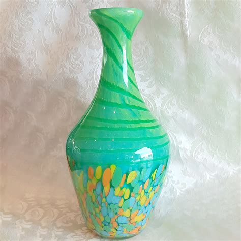 Stunning Green Art Glass Vase