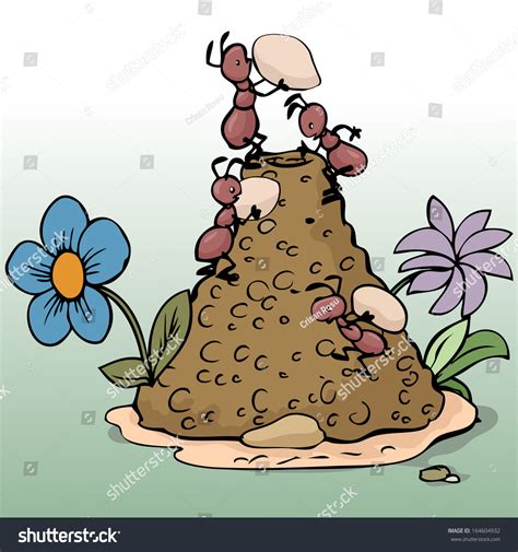 Vector Illustration, Ant Hill, Cartoon Concept. - 164604932 : Shutterstock