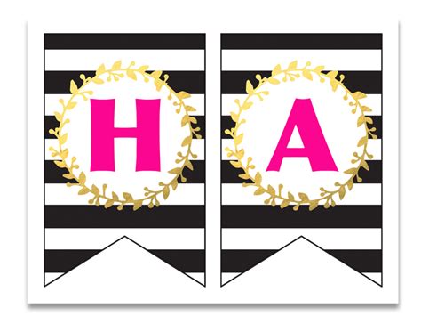 FREE PRINTABLE Happy Birthday Banner and Alphabet - Six Clever Sisters