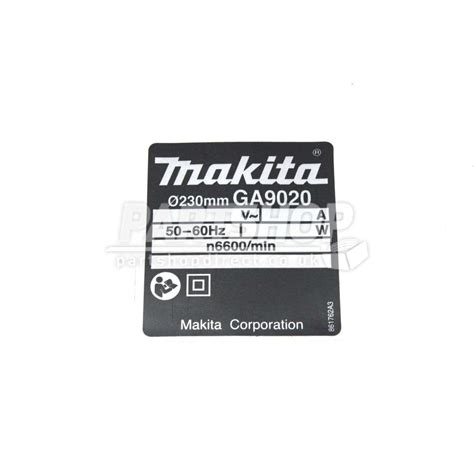 Makita Name Plate Ga9020 861762-3 - Part Shop Direct