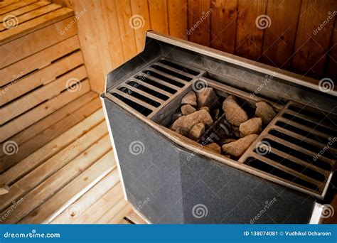 Hot Stone Heater Machine in Sauna Spa Room Stock Image - Image of bath ...