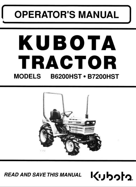 Kubota B6200HST , B7200HST Tractors Operators Manual