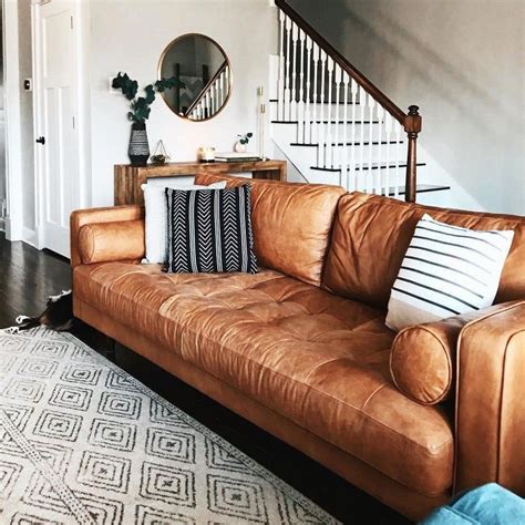 Sven Charme Tan Sofa | Leather couches living room, Couches living room, Boho living room