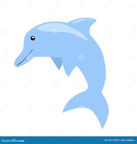 Blue Dolphin Vector Illustration Stock Vector - Illustration of icon, jumping: 136771282